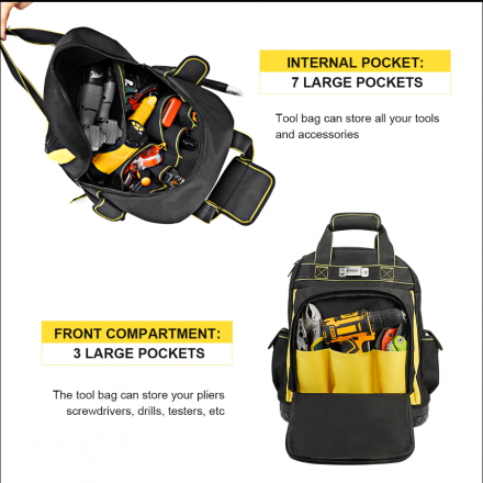 Рюкзак для инструментов ENJEY POWERPACK 38х20х43 см. с пластиковым дном 